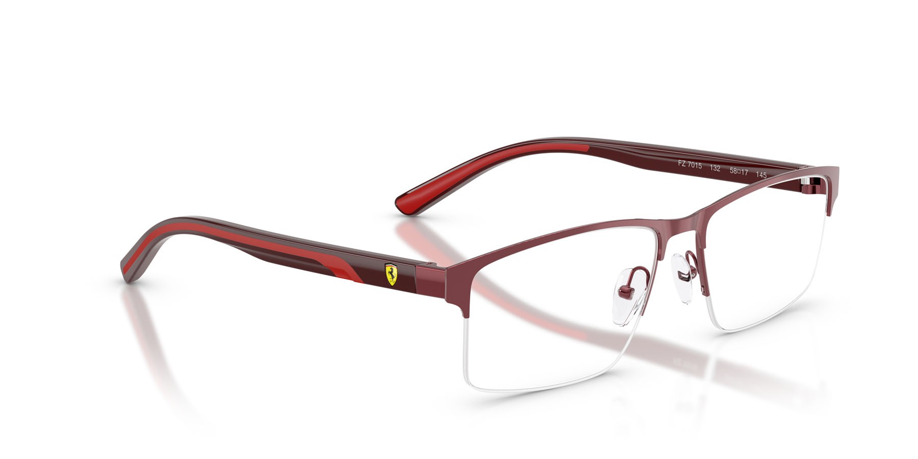 Occhiali da vista Ferrari Scuderia FZ 7015 (132) colore rosso bordeaux forma quadrato lenti lente demo