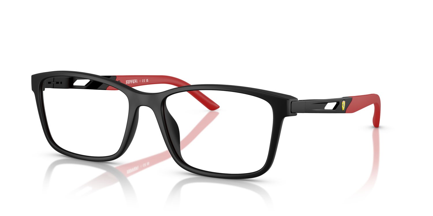 Occhiali da vista Ferrari Scuderia FZ 8012U (504) colore nero opaco forma quadrato lenti lente demo