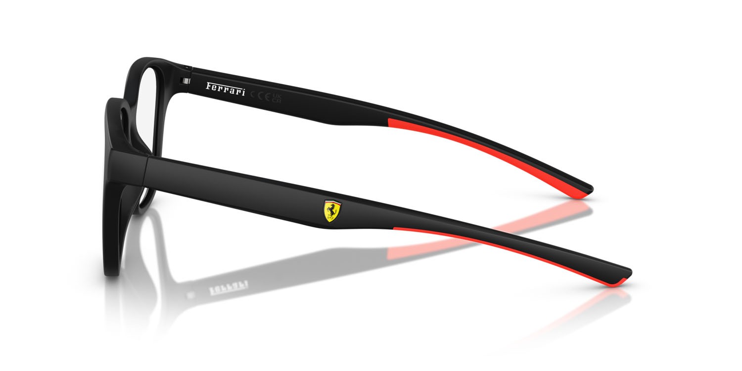 Occhiali da vista Ferrari Scuderia FZ 8015U (504) colore nero opaco forma rotondo lenti lente demo