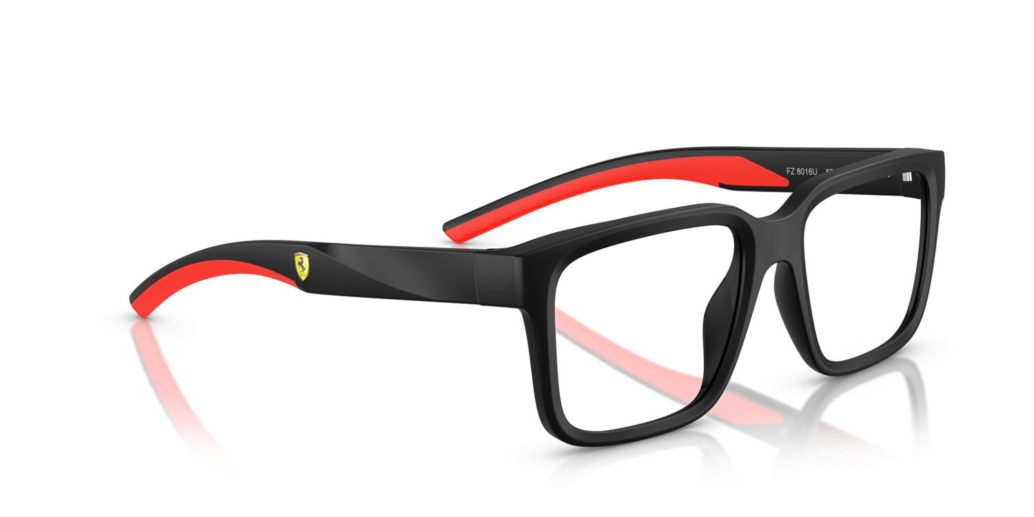 Occhiali da vista Ferrari Scuderia FZ 8016U (504) colore nero opaco forma quadrato lenti lente demo