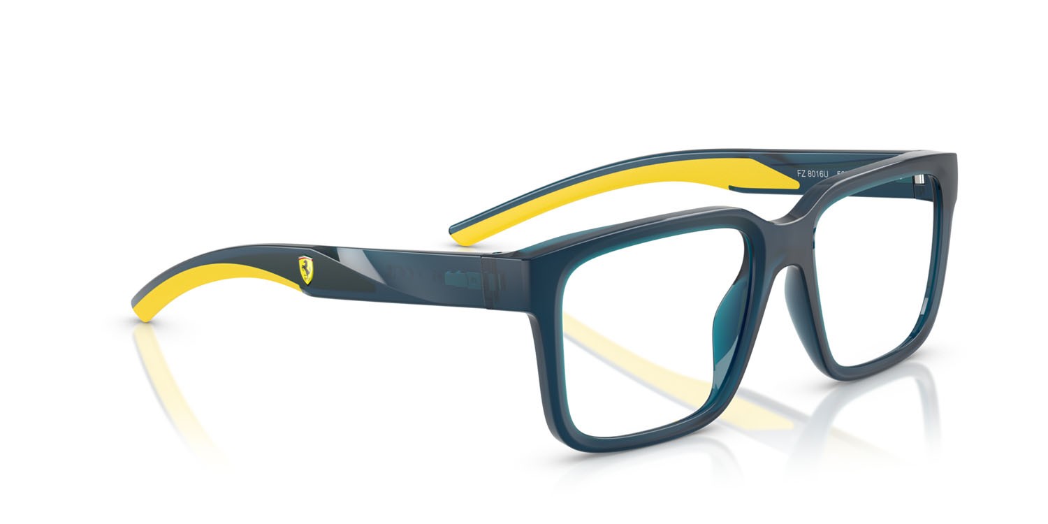 Occhiali da vista Ferrari Scuderia FZ 8016U (527) colore blu opale forma quadrato lenti lente demo