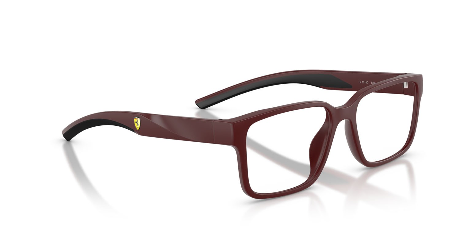 Occhiali da vista Ferrari Scuderia FZ 8018D (530) colore bordeaux rosso opaco forma rettangolare lenti lente demo