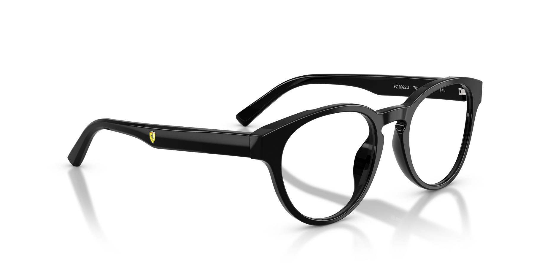 Occhiali da vista Ferrari Scuderia FZ 8022U (701) colore nero lucido forma rotondo lenti lente demo