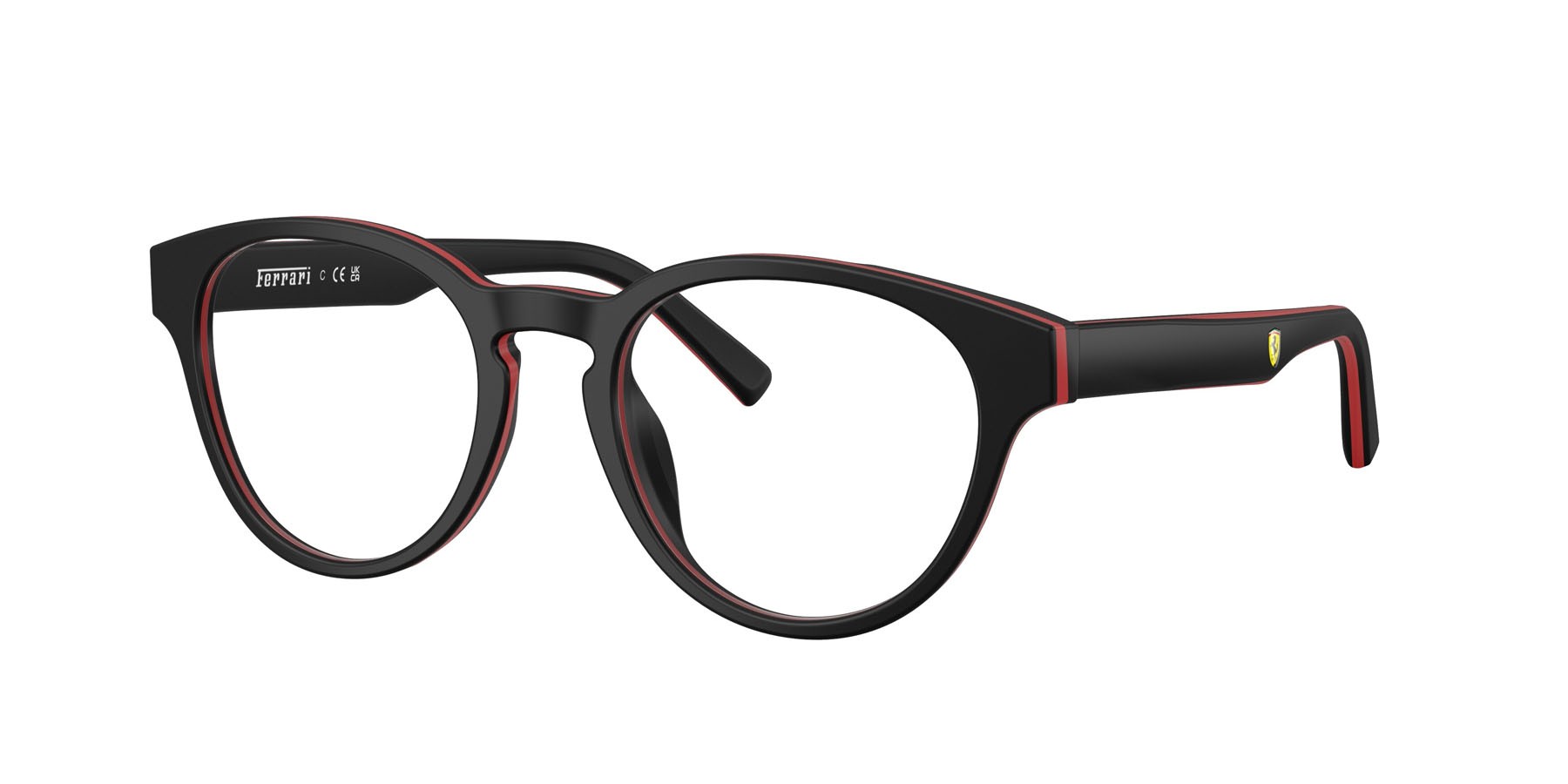 Eyeglasses Ferrari Scuderia FZ 8022U (744) color nero opaco shape round lenses lente demo