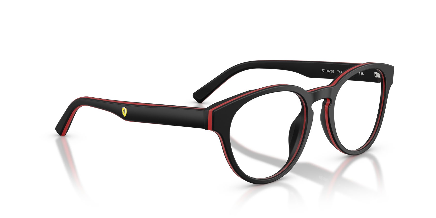 Eyeglasses Ferrari Scuderia FZ 8022U (744) color nero opaco shape round lenses lente demo