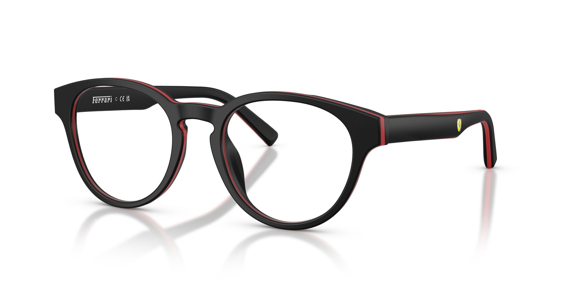 Eyeglasses Ferrari Scuderia FZ 8022U (744) color nero opaco shape round lenses lente demo