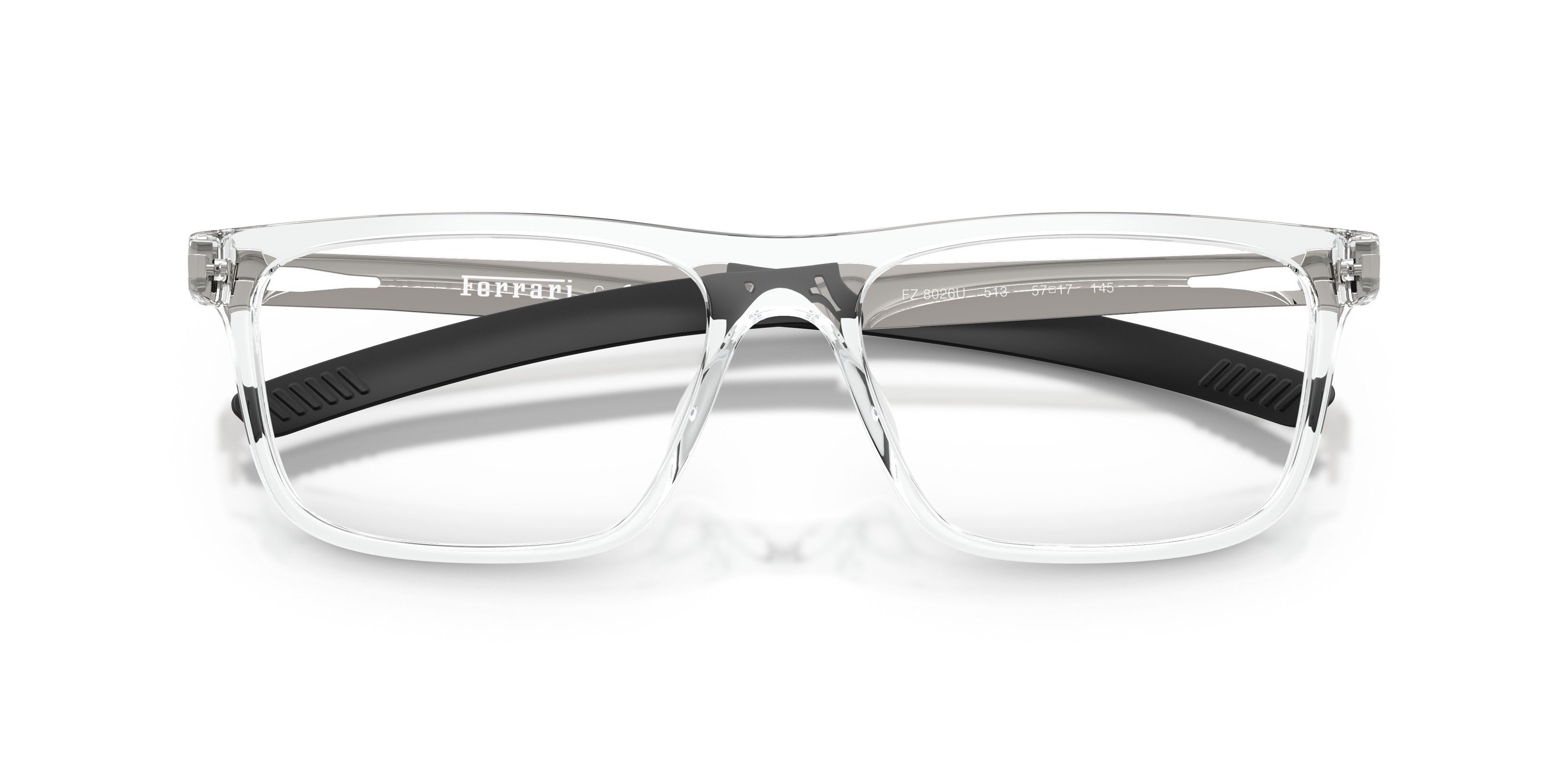 Occhiali da vista Ferrari Scuderia FZ 8026U (513) colore white transparent clear forma quadrato lenti lente demo