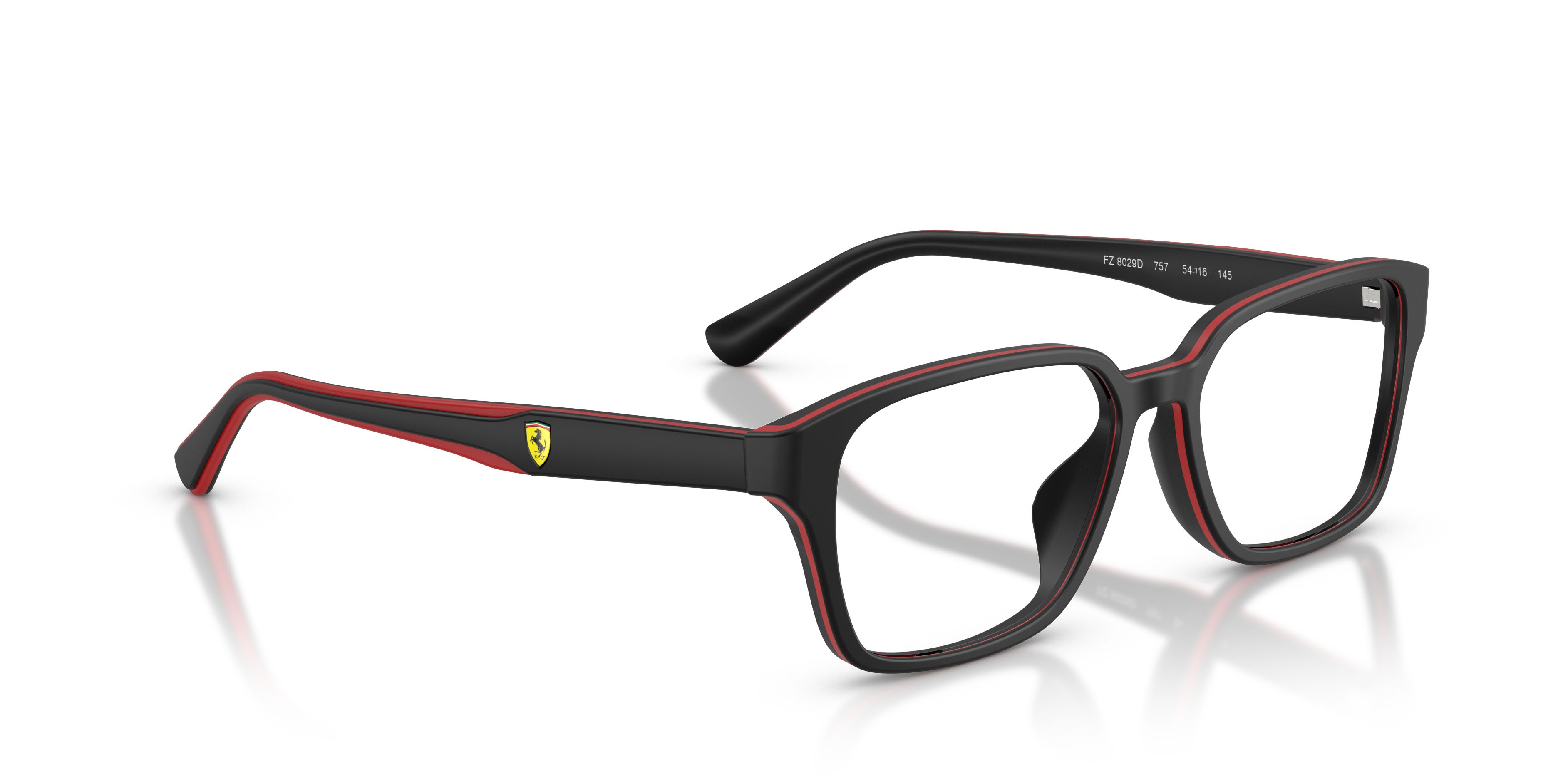 Occhiali da vista Ferrari Scuderia FZ 8029D (757) colore nero/rosso forma quadrato lenti lente demo