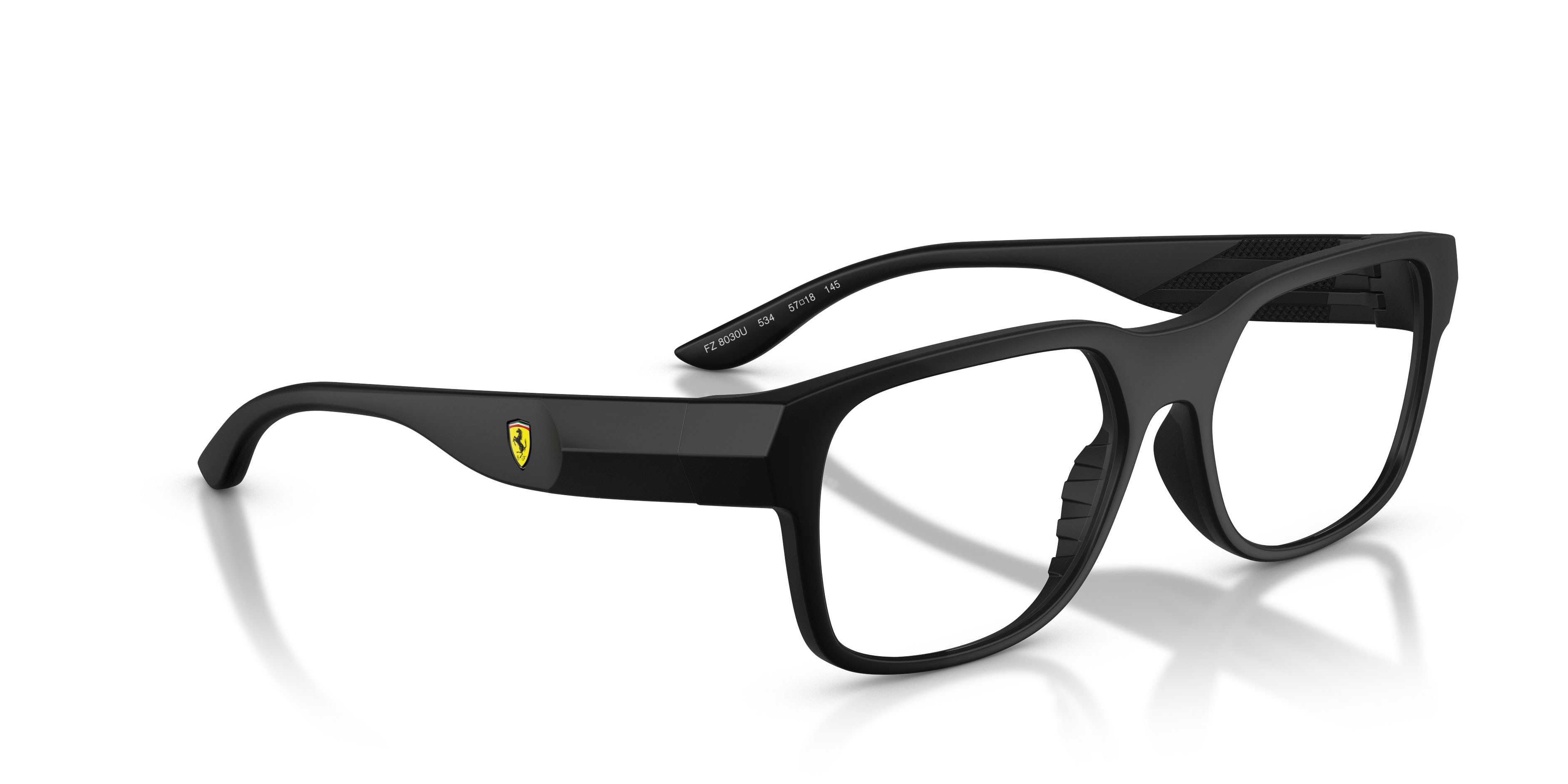 Occhiali da vista Ferrari Scuderia FZ 8030U (534) colore nero opaco forma irregolare lenti lente demo