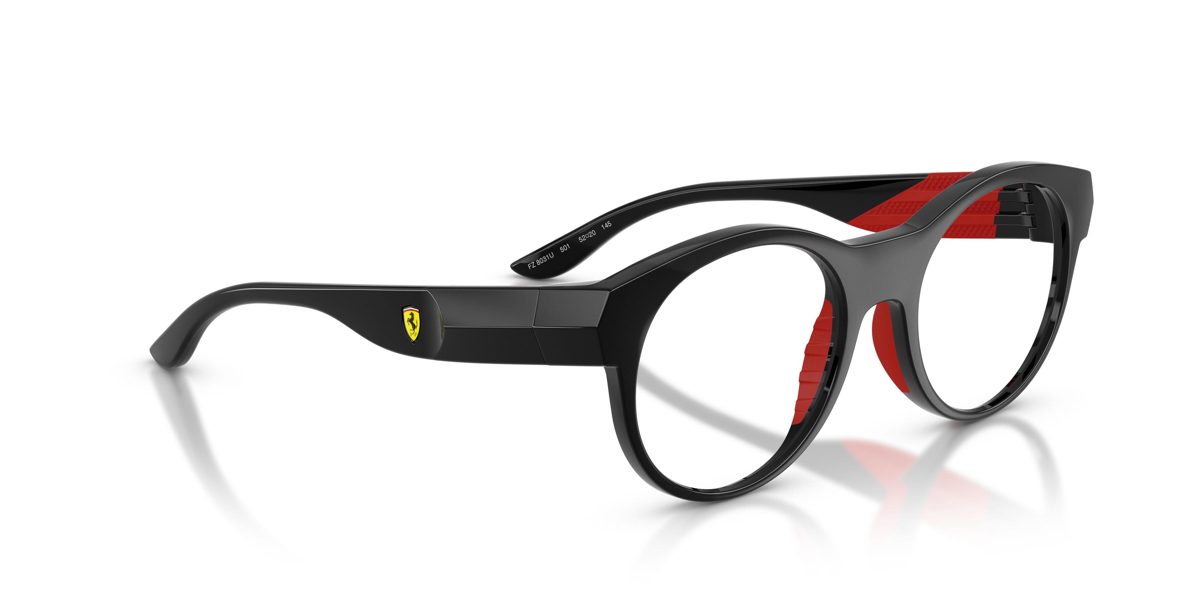 Occhiali da vista Ferrari Scuderia FZ 8031U (501) colore nero lucido forma irregolare lenti lente demo