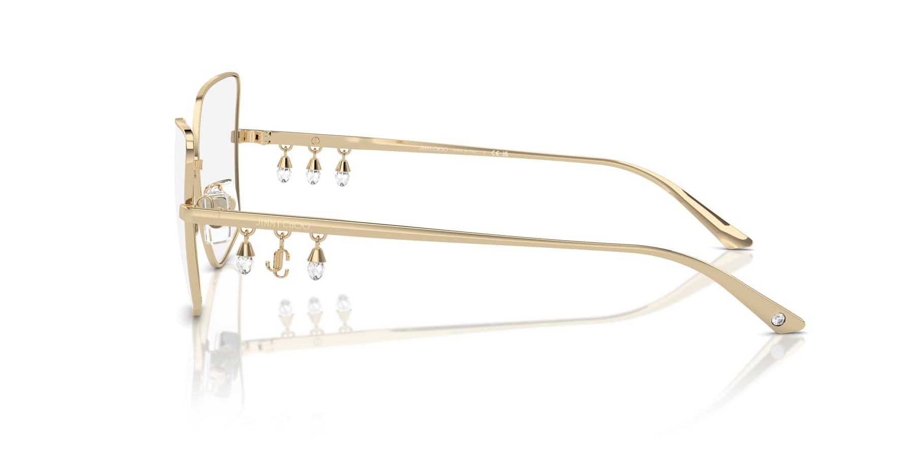 Eyeglasses Jimmy Choo JC 2005B (3006) color oro pallido shape cat eye lenses lente demo