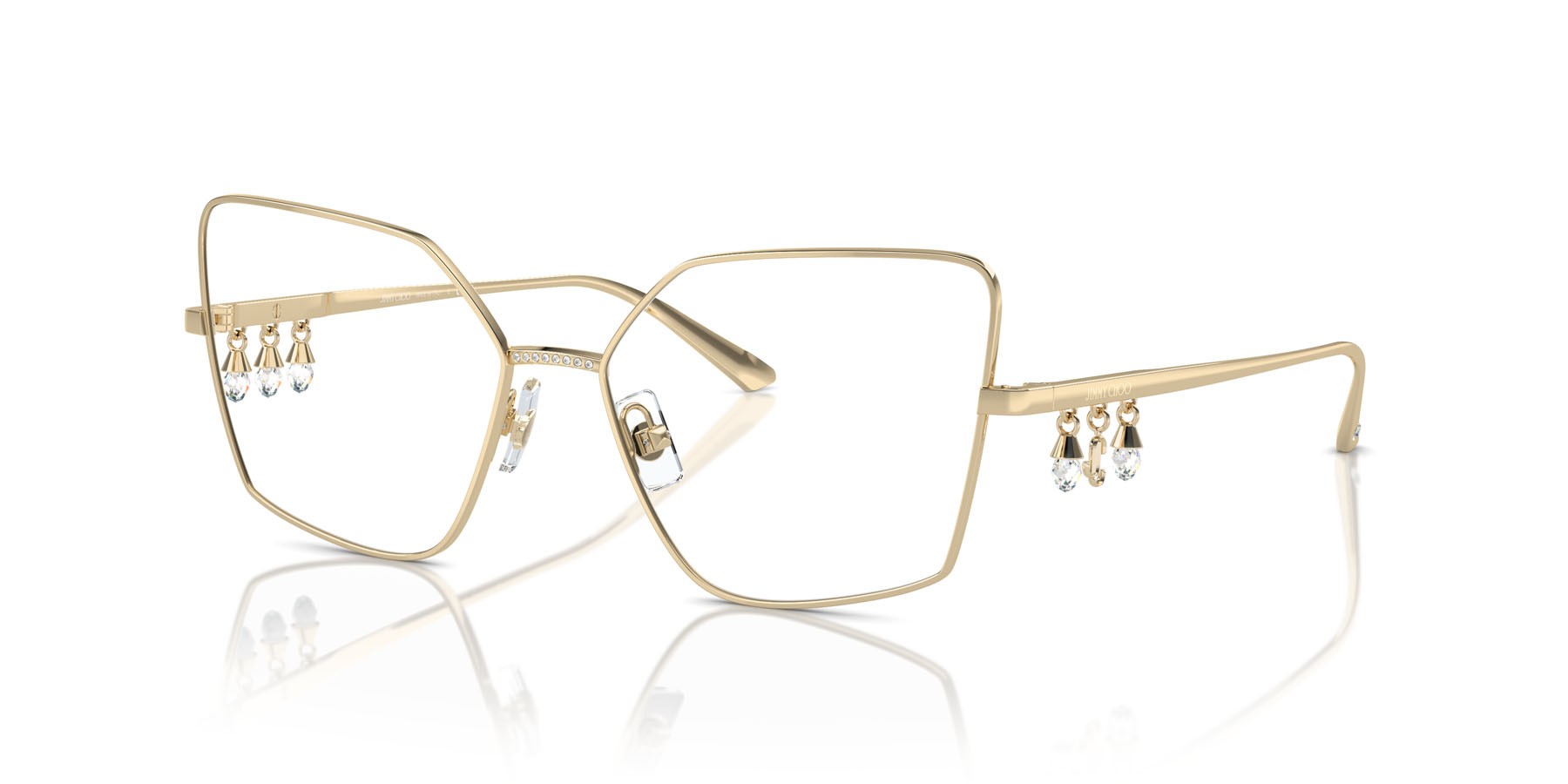 Eyeglasses Jimmy Choo JC 2005B (3006) color oro pallido shape cat eye lenses lente demo