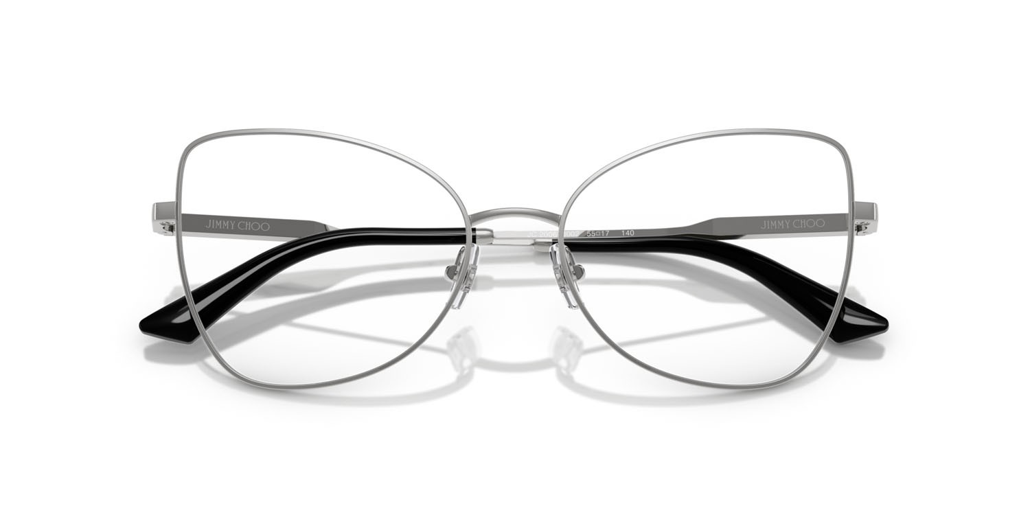 Eyeglasses Jimmy Choo JC 2006 (3002) color argento shape butterfly lenses lente demo