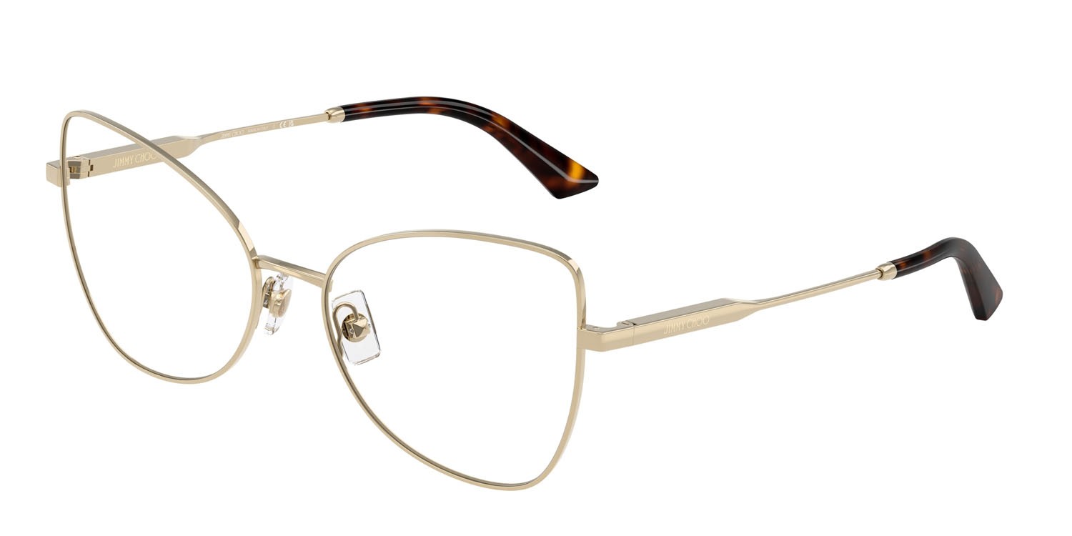 Eyeglasses Jimmy Choo JC 2006 (3006) color oro pallido shape butterfly lenses lente demo