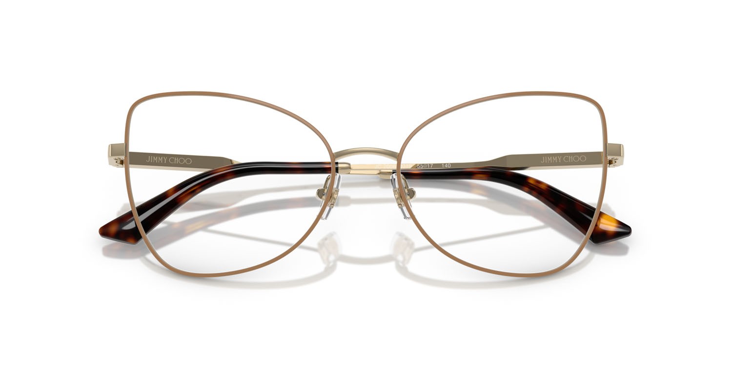 Eyeglasses Jimmy Choo JC 2006 (3019) color oro pallido/biscotto shape butterfly lenses lente demo