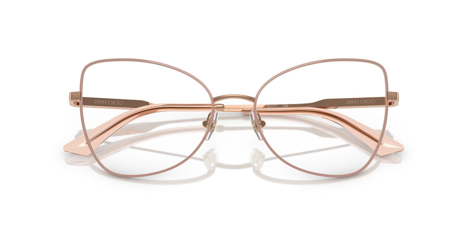 Eyeglasses Jimmy Choo JC 2006 (3020) color oro rose/rosa shape butterfly lenses lente demo