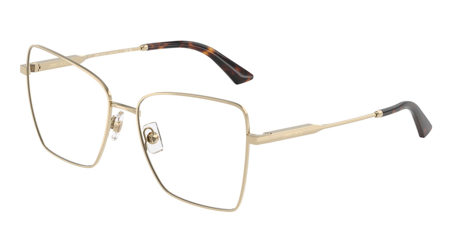 Eyeglasses Jimmy Choo JC 2007 (3006) color oro pallido shape square lenses lente demo