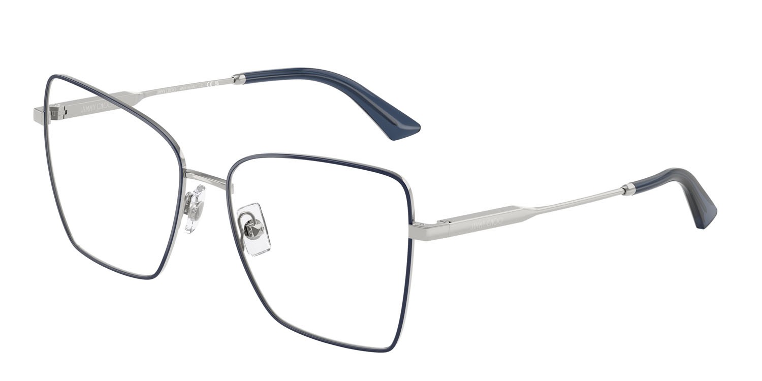 Eyeglasses Jimmy Choo JC 2007 (3021) color argento/blu shape square lenses lente demo
