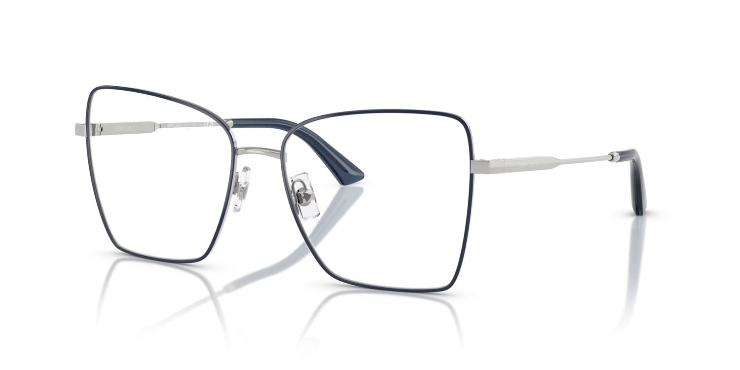 Eyeglasses Jimmy Choo JC 2007 (3021) color argento/blu shape square lenses lente demo