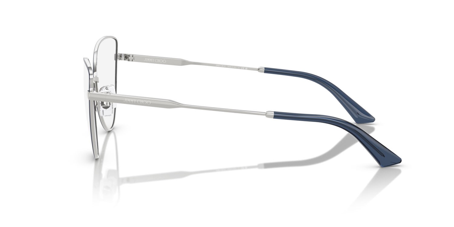 Eyeglasses Jimmy Choo JC 2008 (3021) color argento/blu shape cat eye lenses lente demo