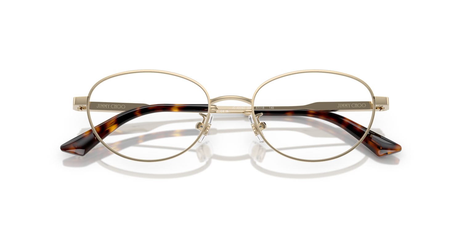 Eyeglasses Jimmy Choo JC 2009D (3006) color oro pallido shape oval lenses lente demo