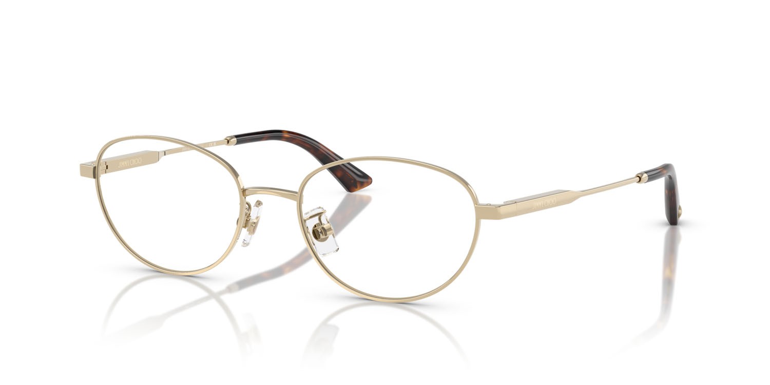 Eyeglasses Jimmy Choo JC 2009D (3006) color oro pallido shape oval lenses lente demo