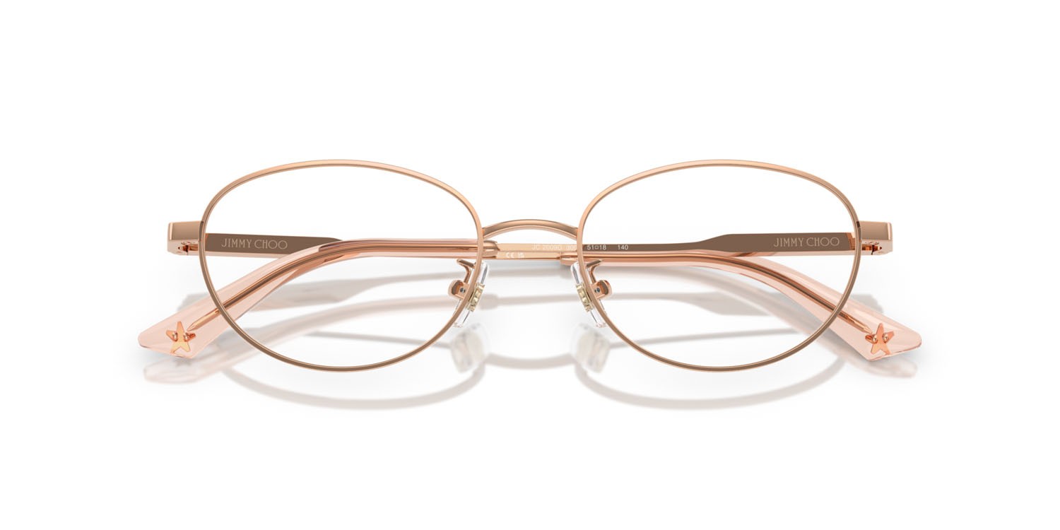 Eyeglasses Jimmy Choo JC 2009D (3008) color oro rose shape oval lenses lente demo