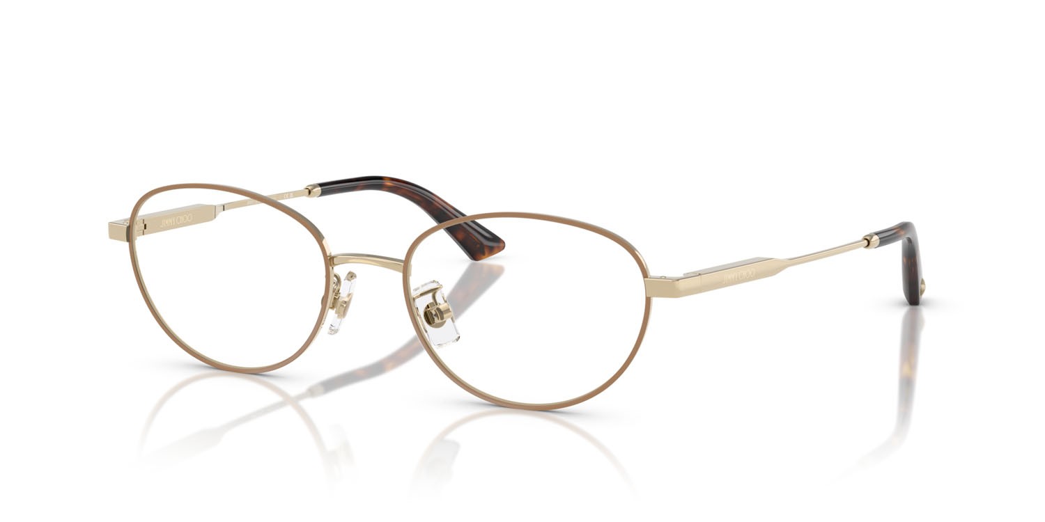 Eyeglasses Jimmy Choo JC 2009D (3019) color oro pallido/biscotto shape oval lenses lente demo