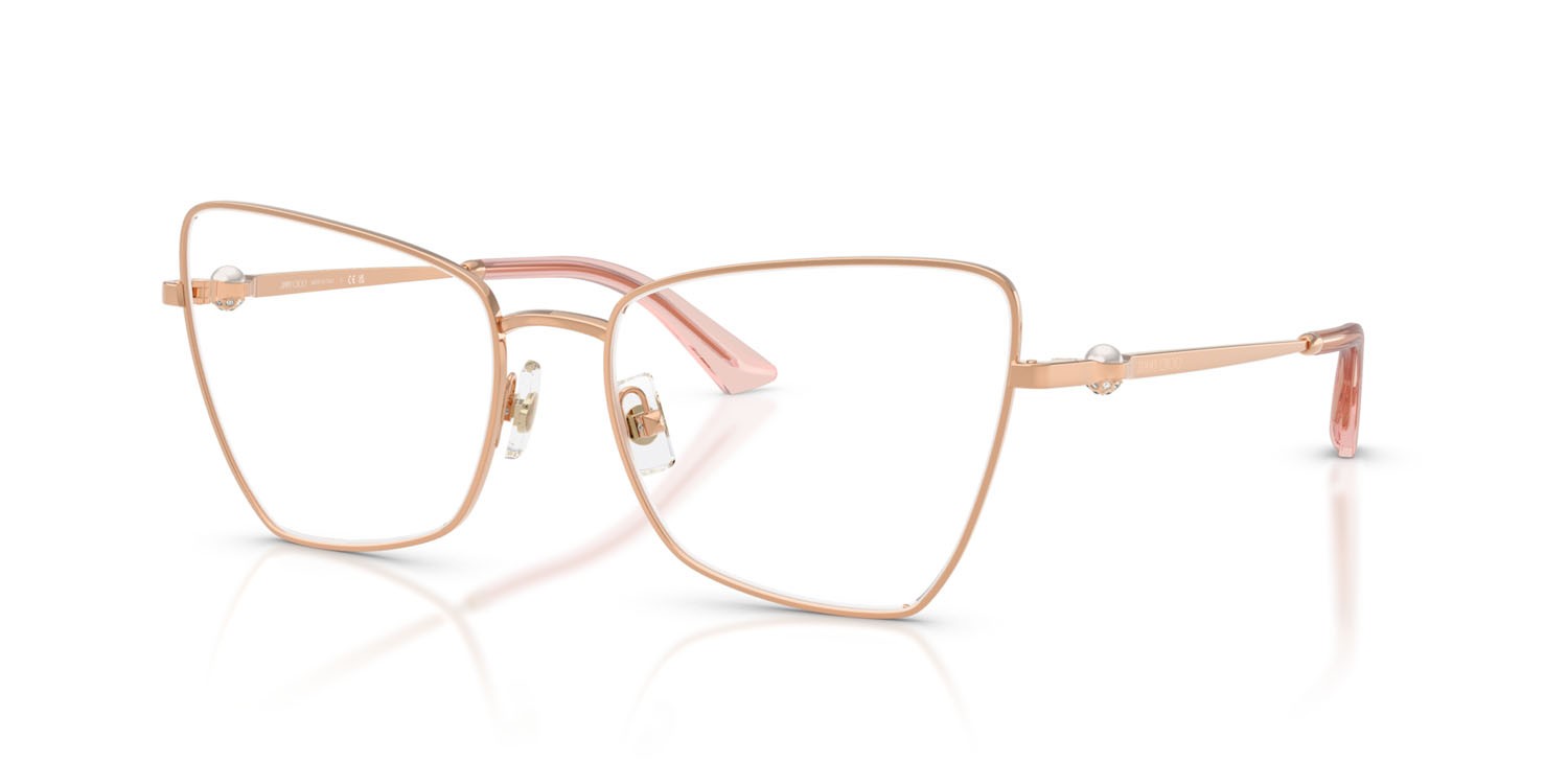 Eyeglasses Jimmy Choo JC 2010HB (3008) color oro rose shape irregular lenses lente demo