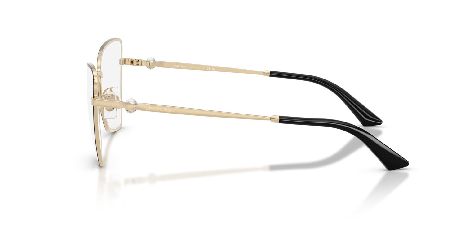 Eyeglasses Jimmy Choo JC 2010HB (3010) color oro pallido/nero shape irregular lenses lente demo