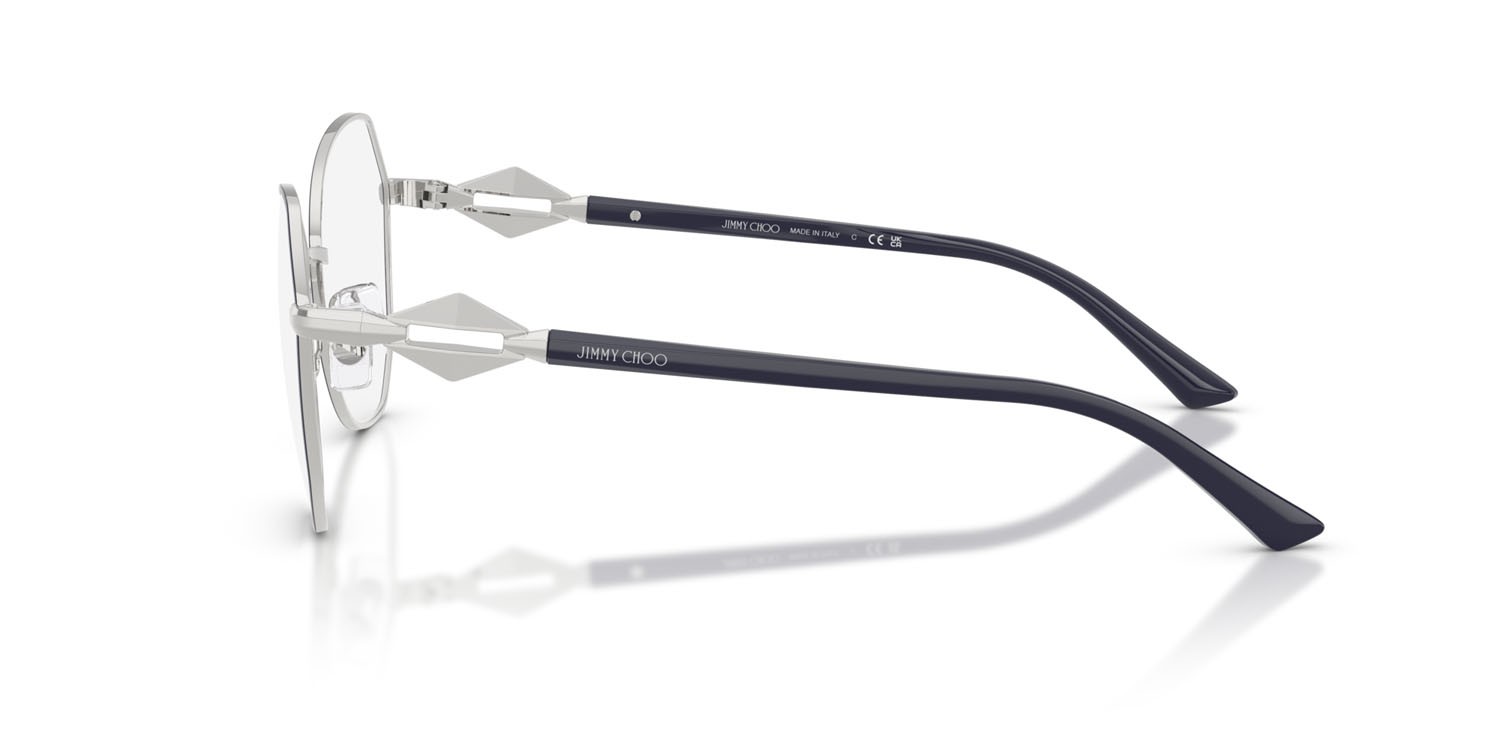 Eyeglasses Jimmy Choo JC 2011 (3026) color silver/navy blue shape round lenses lente demo