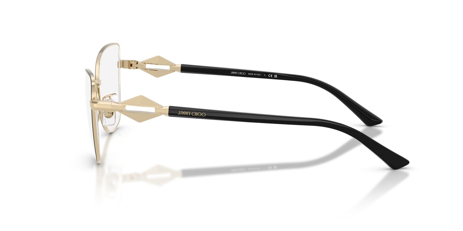 Eyeglasses Jimmy Choo JC 2012 (3010) color oro pallido/nero shape cat eye lenses lente demo