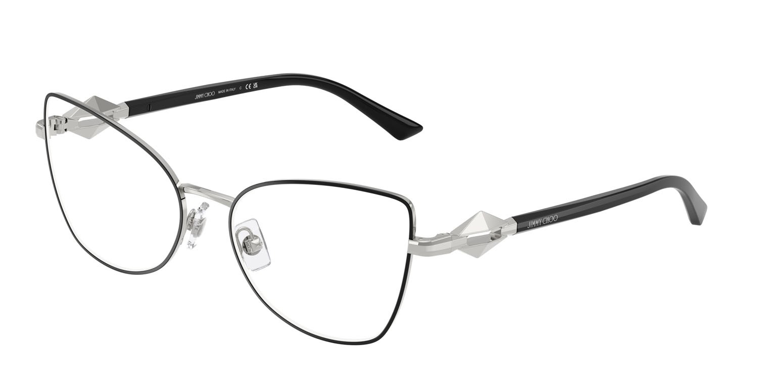 Eyeglasses Jimmy Choo JC 2012 (3016) color argento/nero shape cat eye lenses lente demo