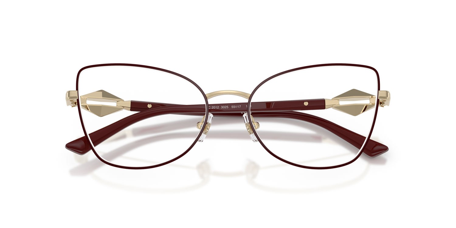 Eyeglasses Jimmy Choo JC 2012 (3025) color oro pallido/rosso shape cat eye lenses lente demo
