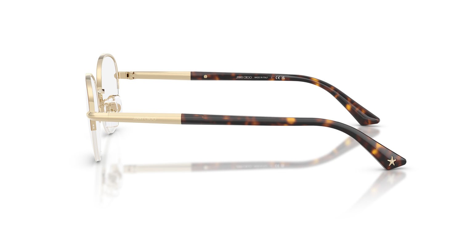 Eyeglasses Jimmy Choo JC 2014D (3019) color oro pallido/biscotto shape oval lenses lente demo