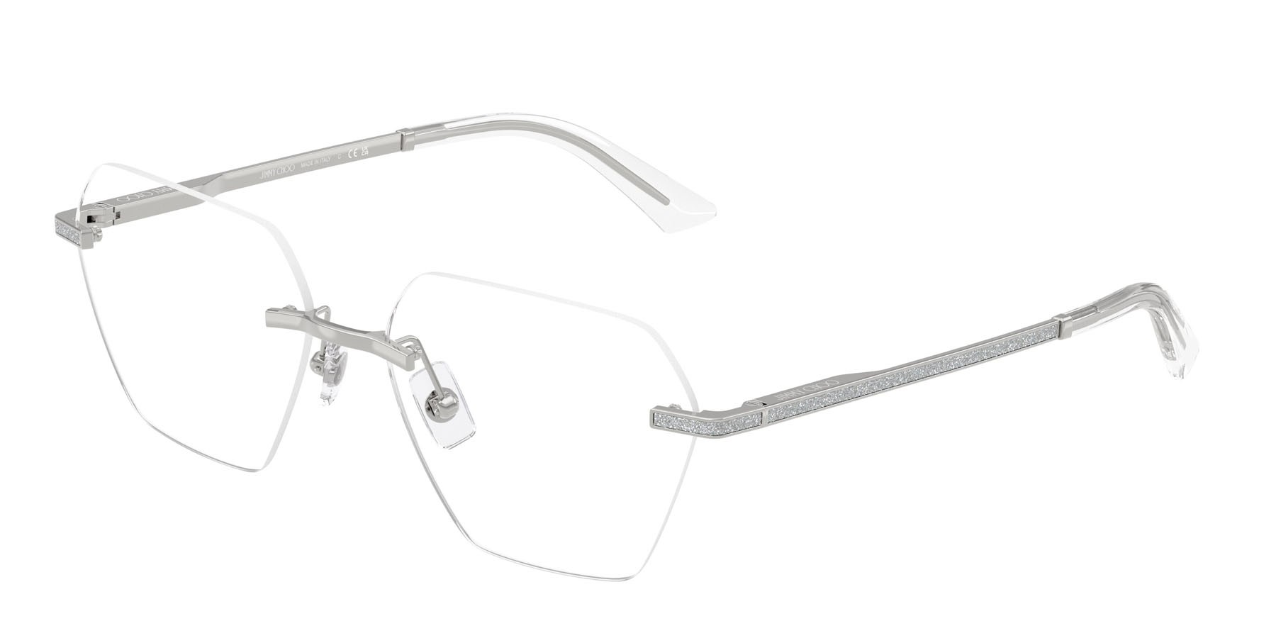 Eyeglasses Jimmy Choo JC 2016J (3002) color argento shape irregular lenses lente demo