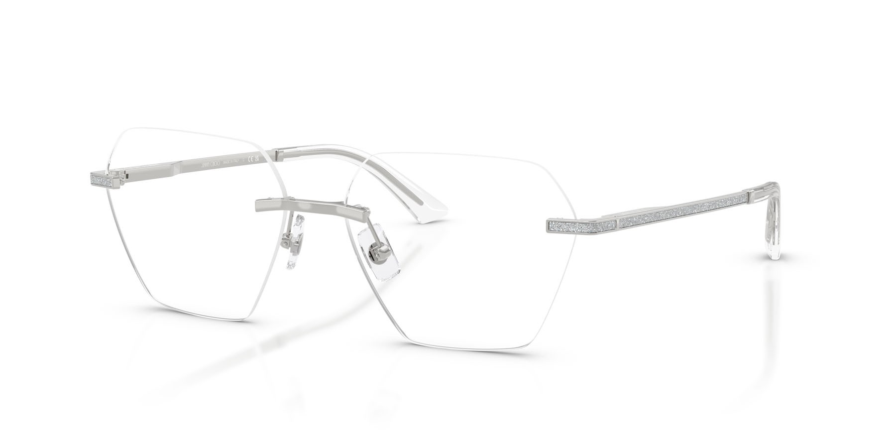 Eyeglasses Jimmy Choo JC 2016J (3002) color argento shape irregular lenses lente demo