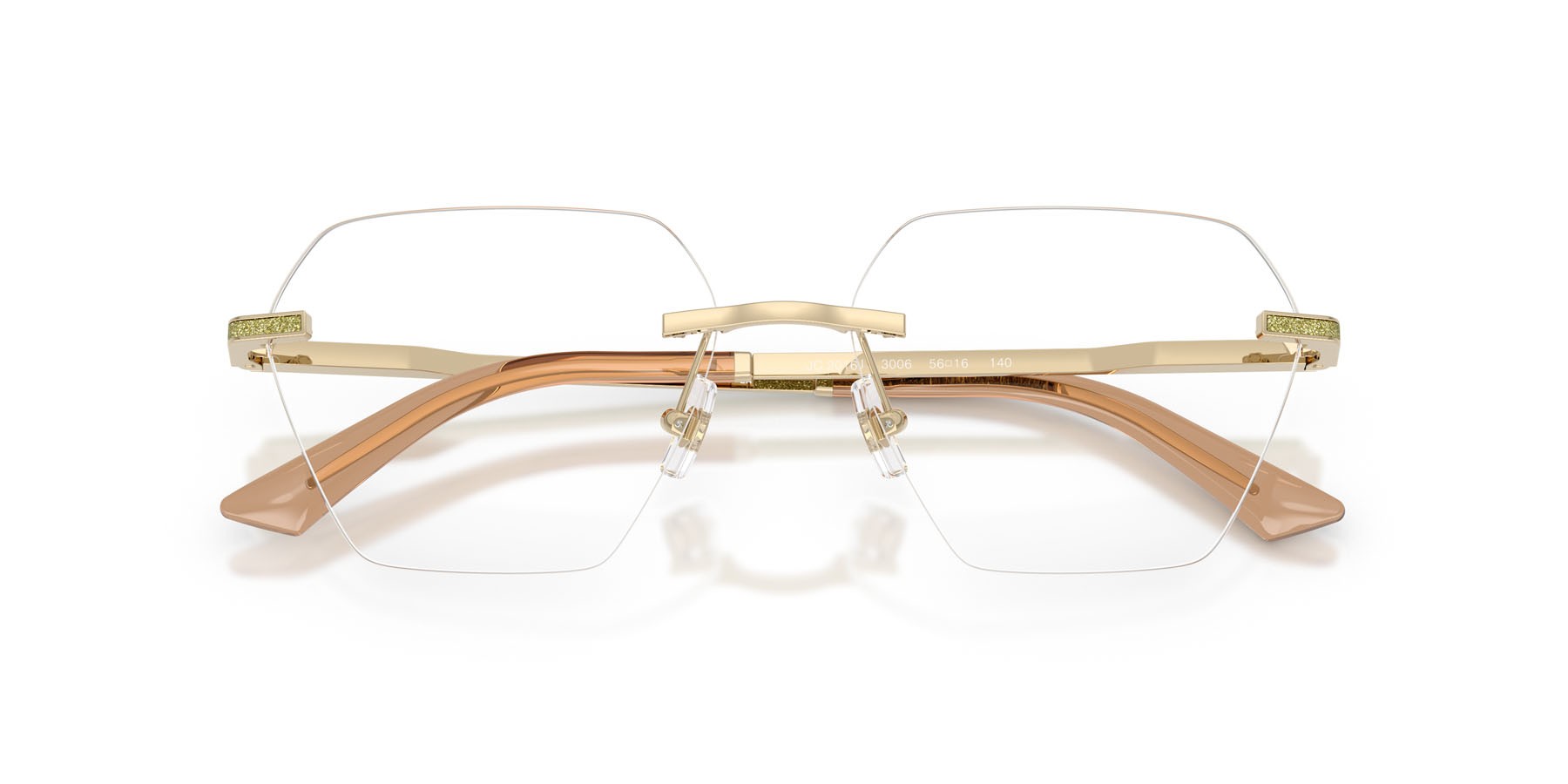 Eyeglasses Jimmy Choo JC 2016J (3006) color oro pallido shape irregular lenses lente demo