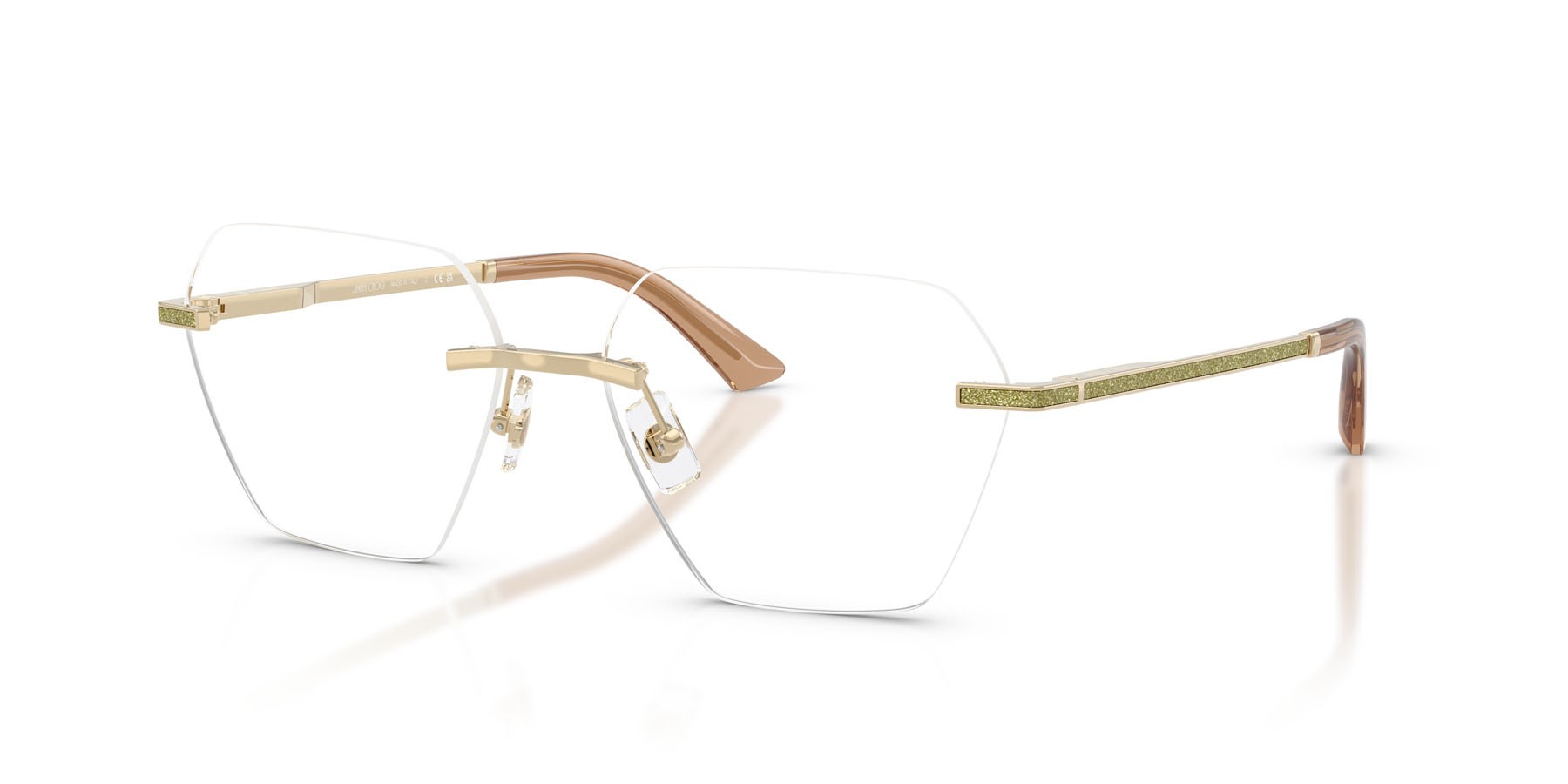 Eyeglasses Jimmy Choo JC 2016J (3006) color oro pallido shape irregular lenses lente demo