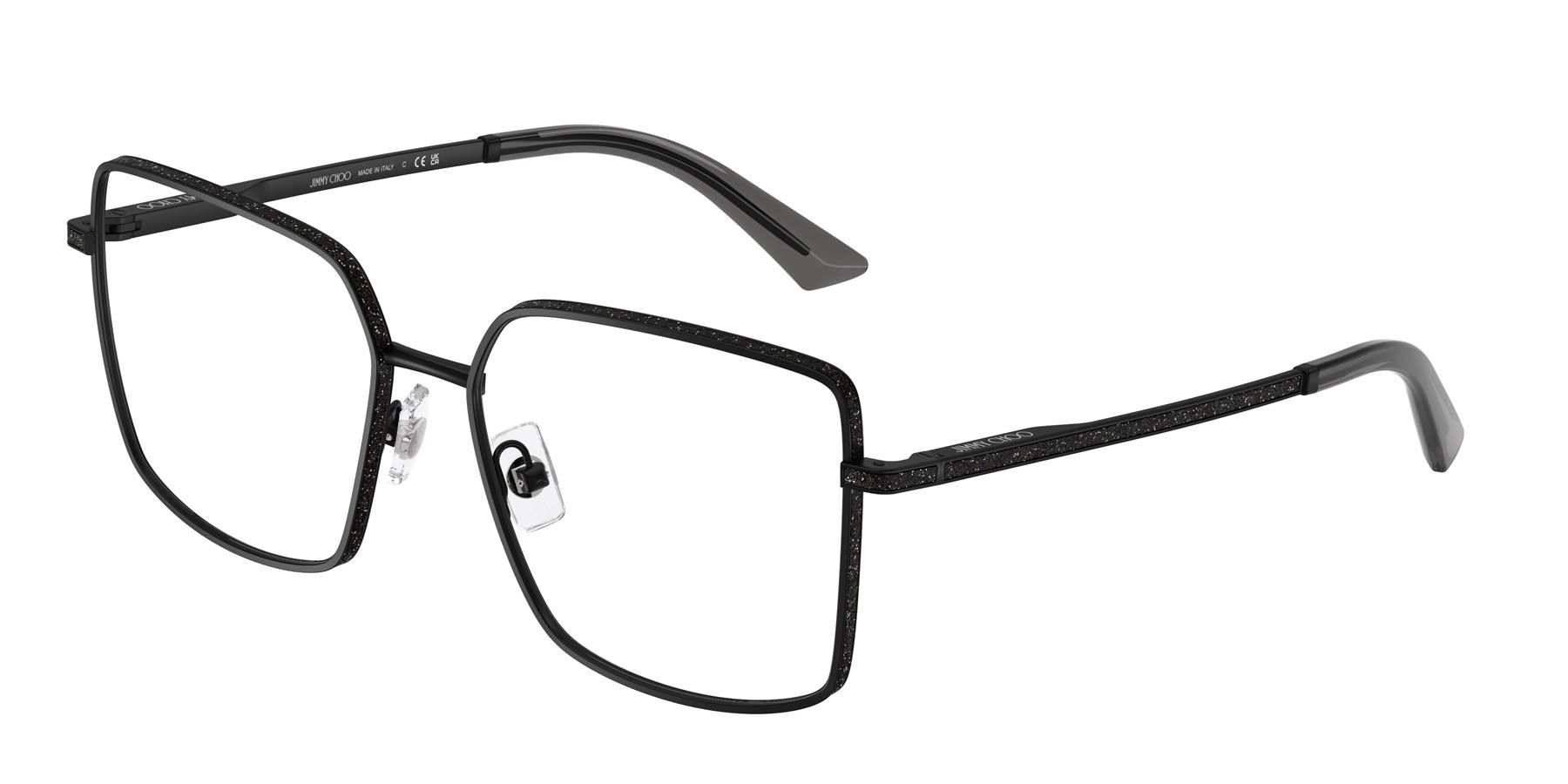 Eyeglasses Jimmy Choo JC 2017J (3001) color nero opaco shape square lenses lente demo
