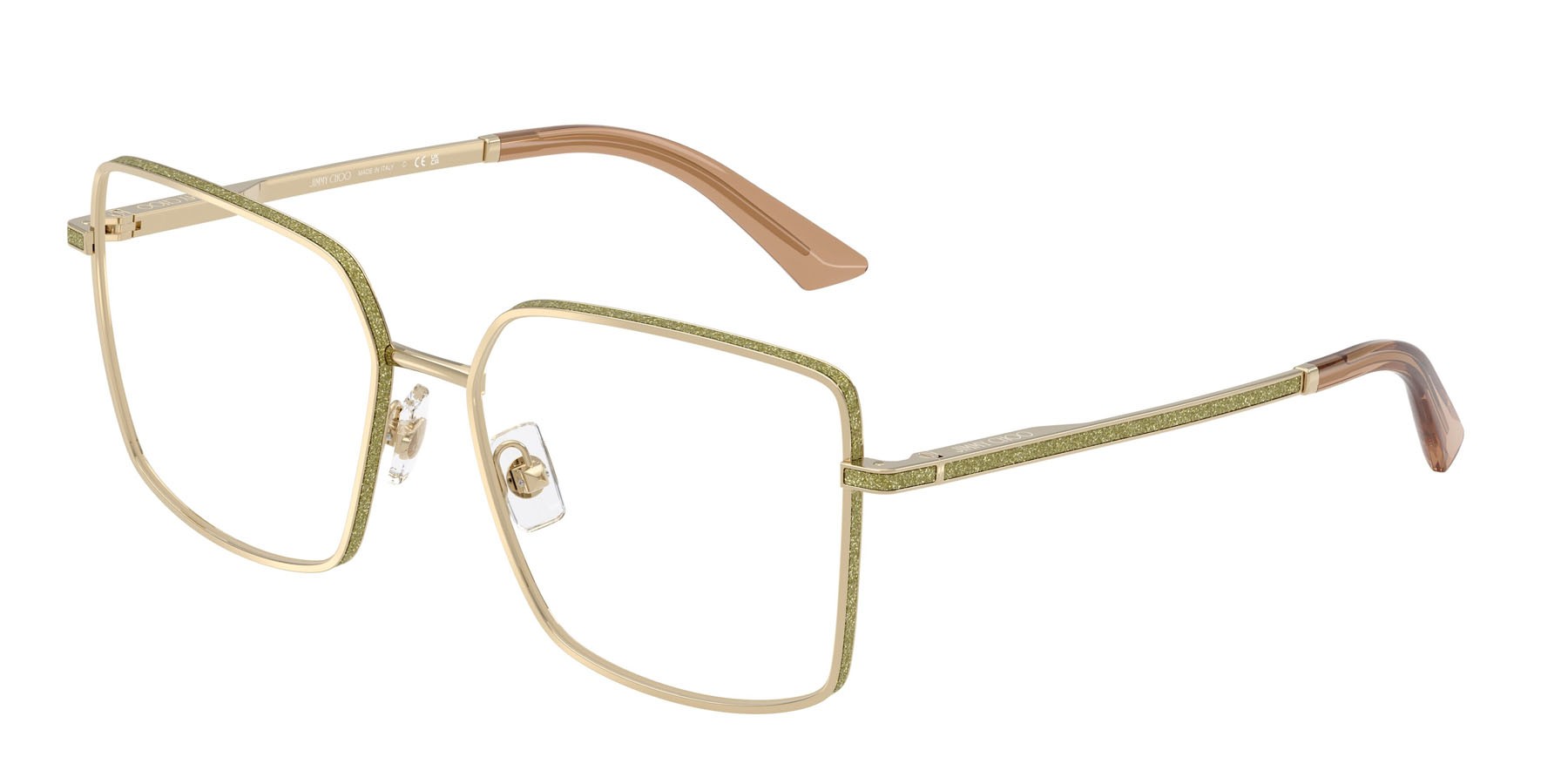 Eyeglasses Jimmy Choo JC 2017J (3006) color oro pallido shape square lenses lente demo