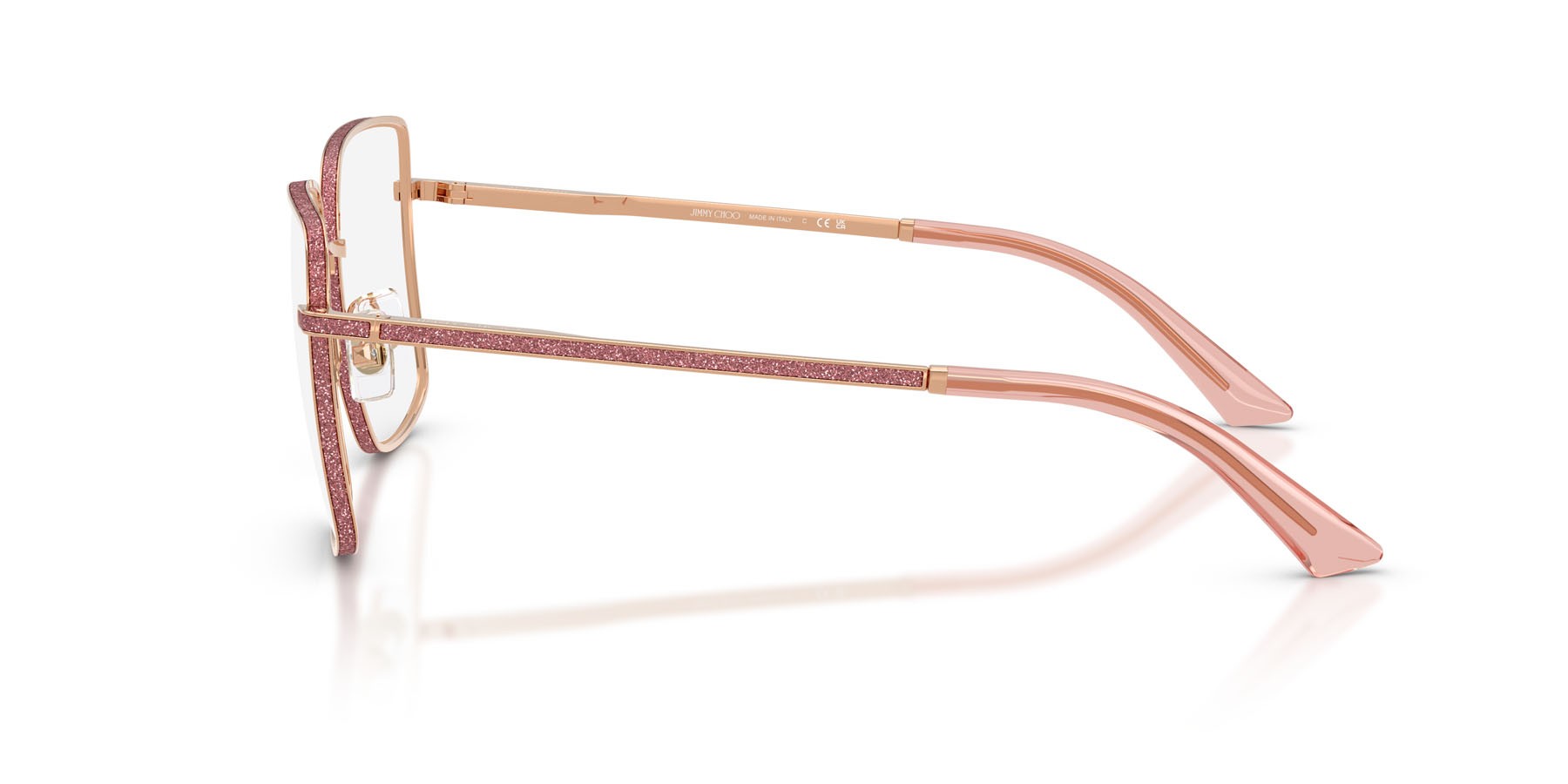 Eyeglasses Jimmy Choo JC 2017J (3008) color oro rose shape square lenses lente demo