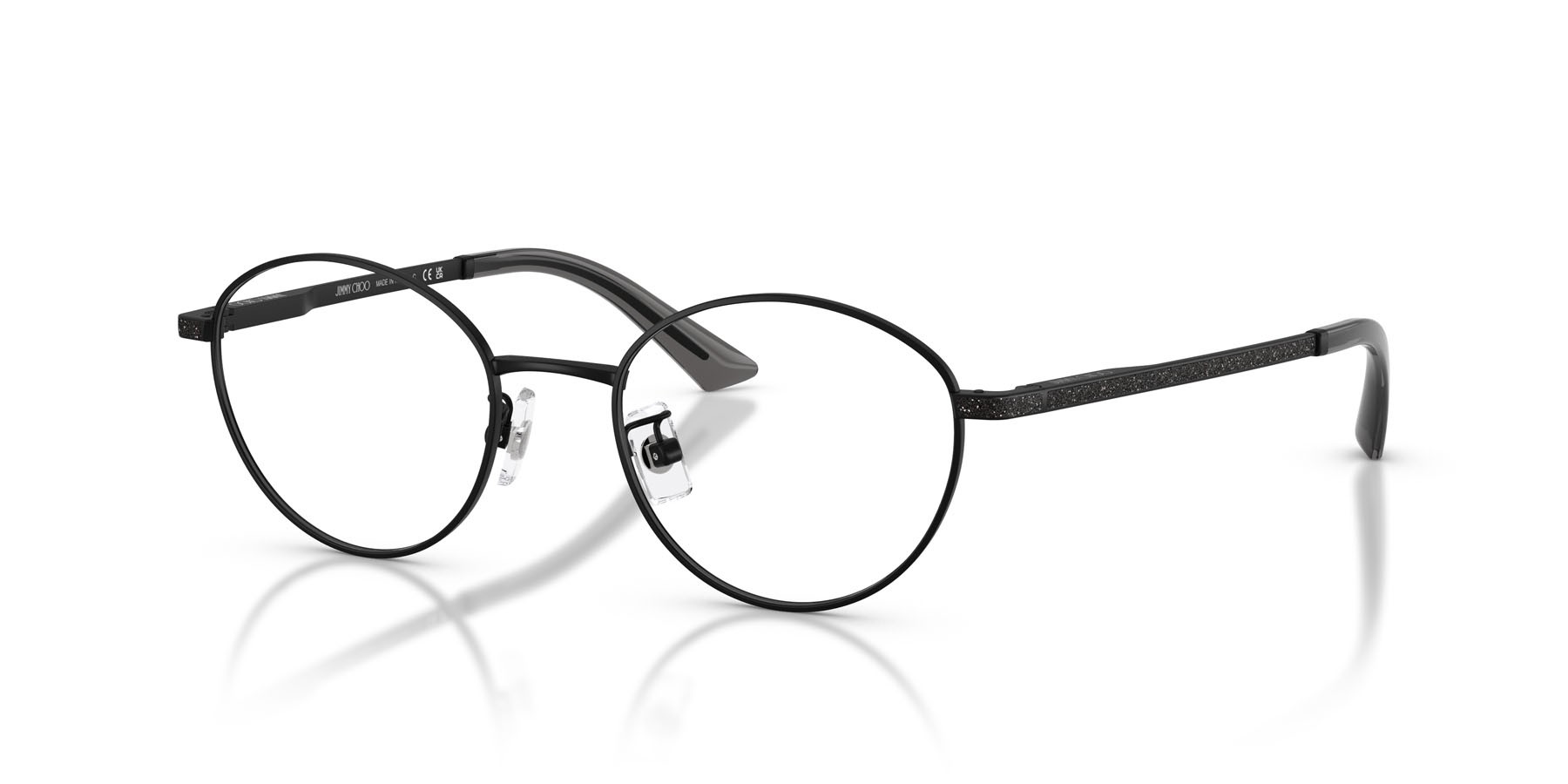 Eyeglasses Jimmy Choo JC 2018JD (3001) color nero opaco shape round lenses lente demo