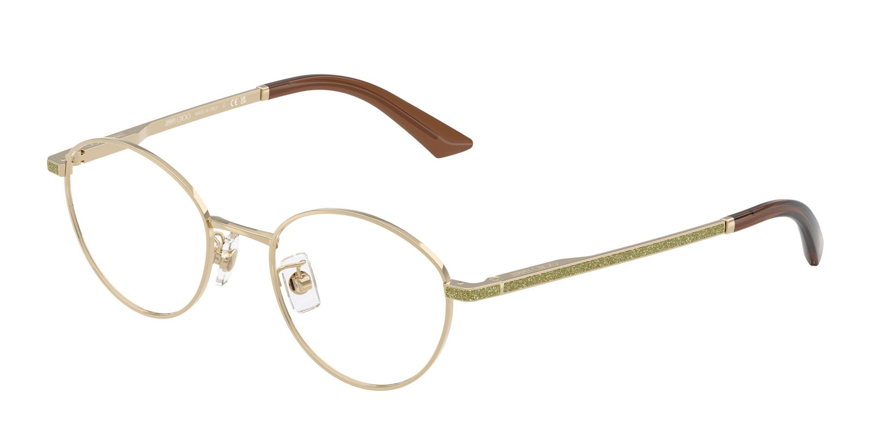 Eyeglasses Jimmy Choo JC 2018JD (3006) color oro pallido shape round lenses lente demo