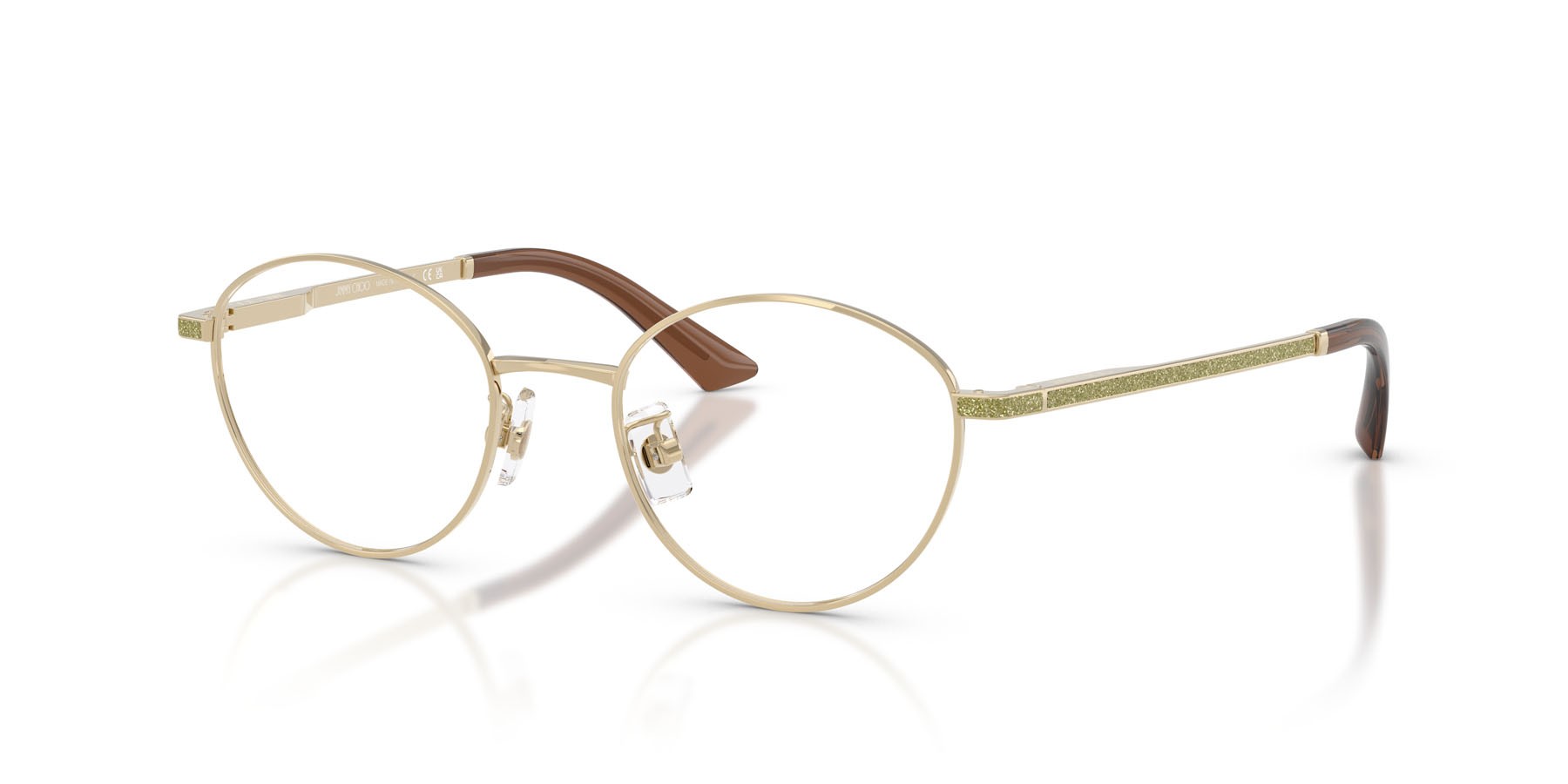 Eyeglasses Jimmy Choo JC 2018JD (3006) color oro pallido shape round lenses lente demo