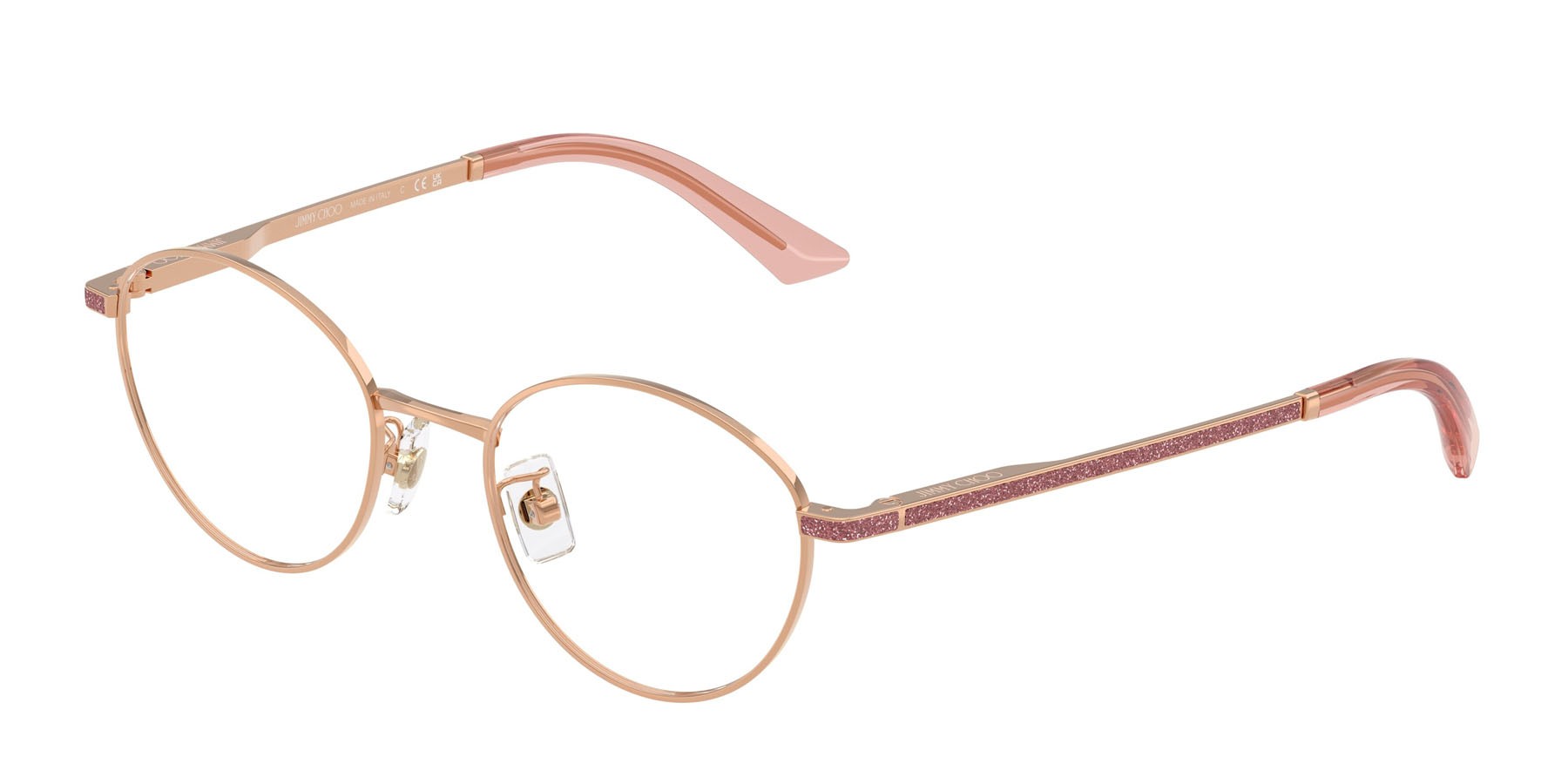 Eyeglasses Jimmy Choo JC 2018JD (3008) color oro rose shape round lenses lente demo