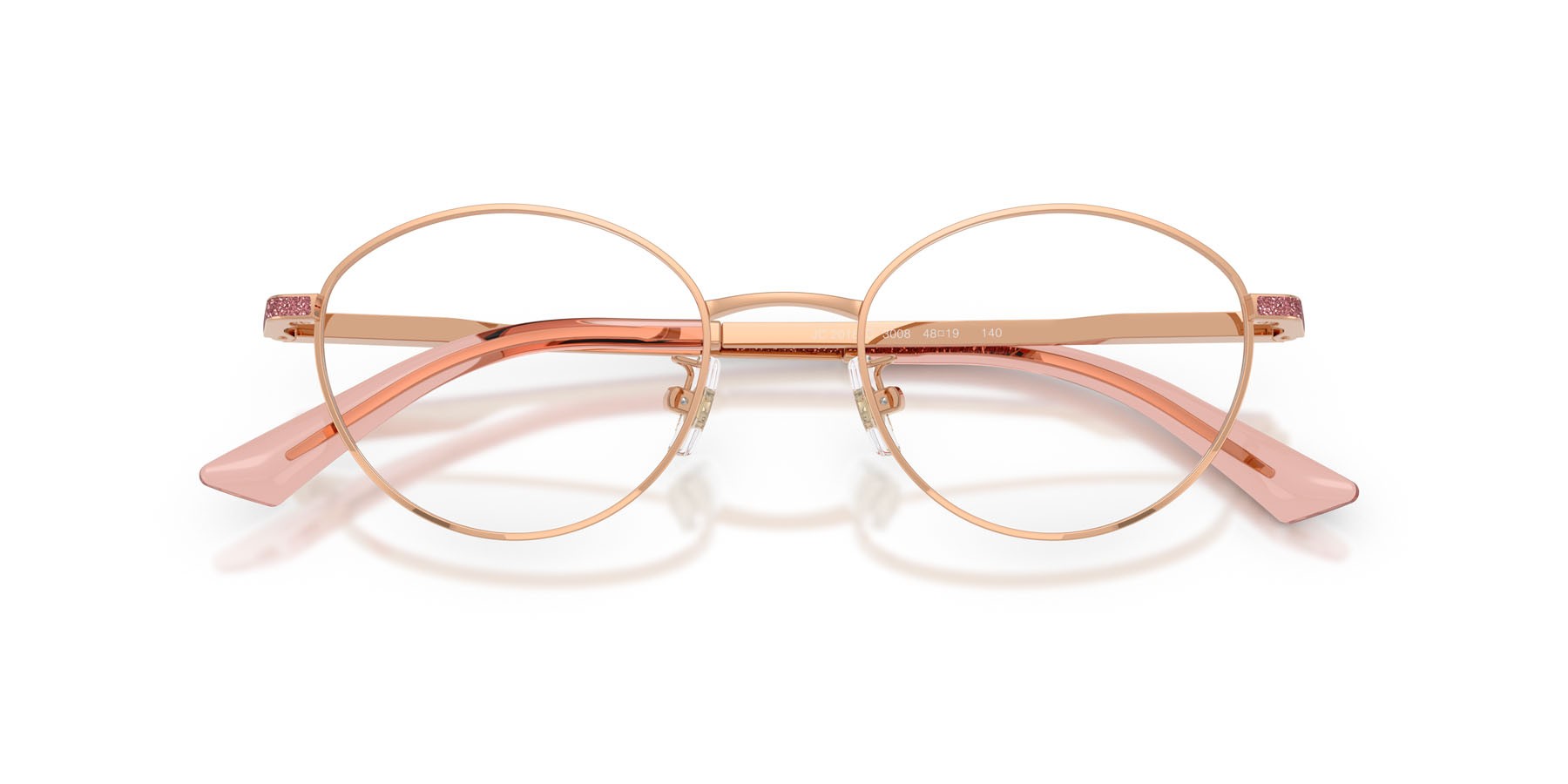 Eyeglasses Jimmy Choo JC 2018JD (3008) color oro rose shape round lenses lente demo