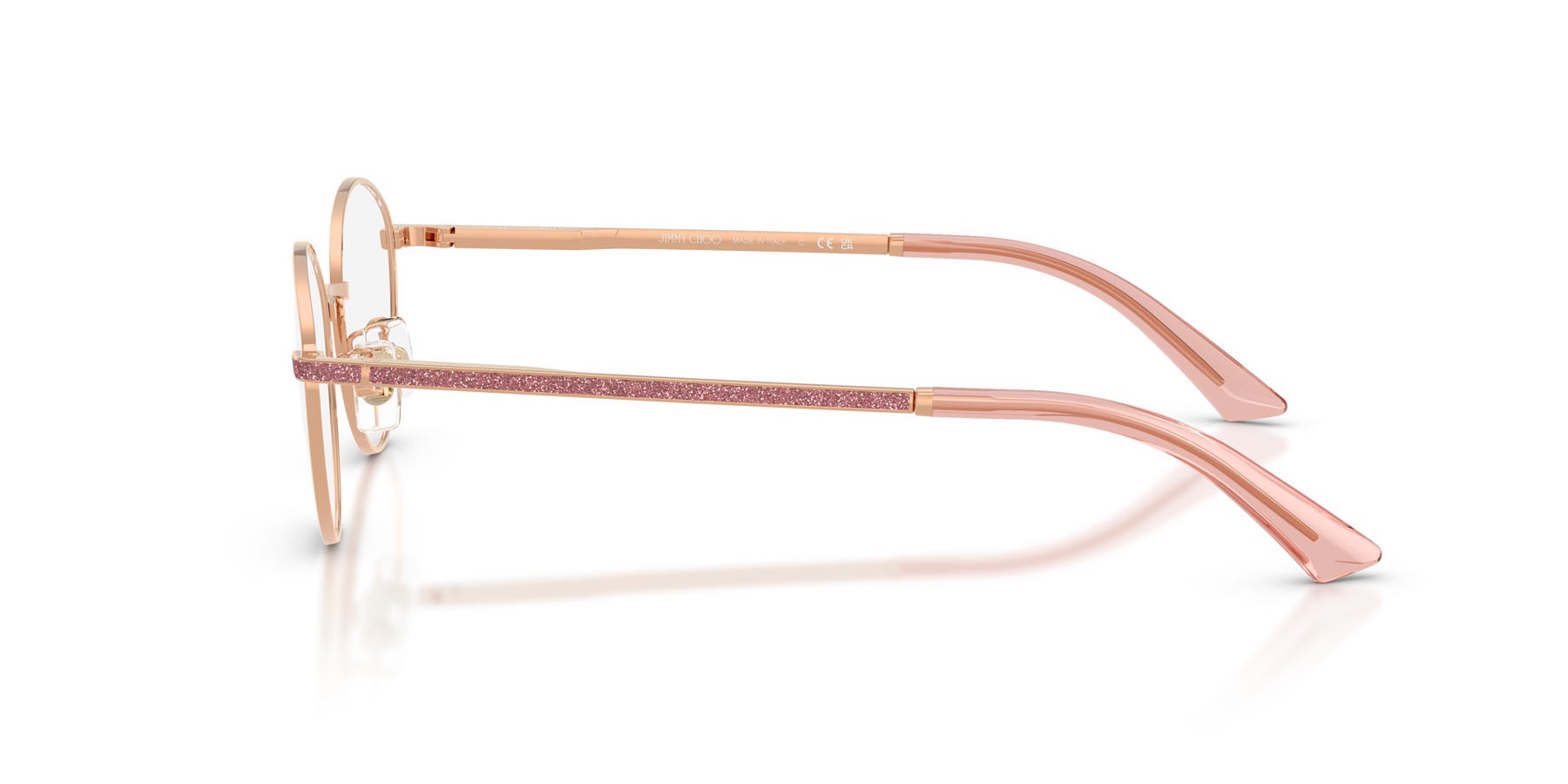 Eyeglasses Jimmy Choo JC 2018JD (3008) color oro rose shape round lenses lente demo
