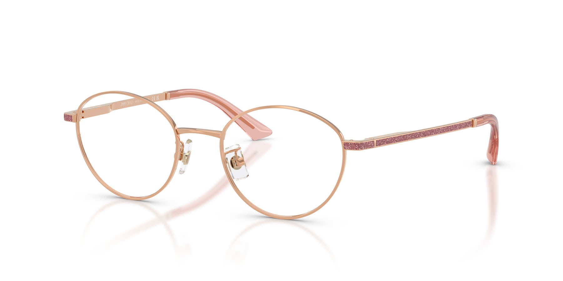 Eyeglasses Jimmy Choo JC 2018JD (3008) color oro rose shape round lenses lente demo