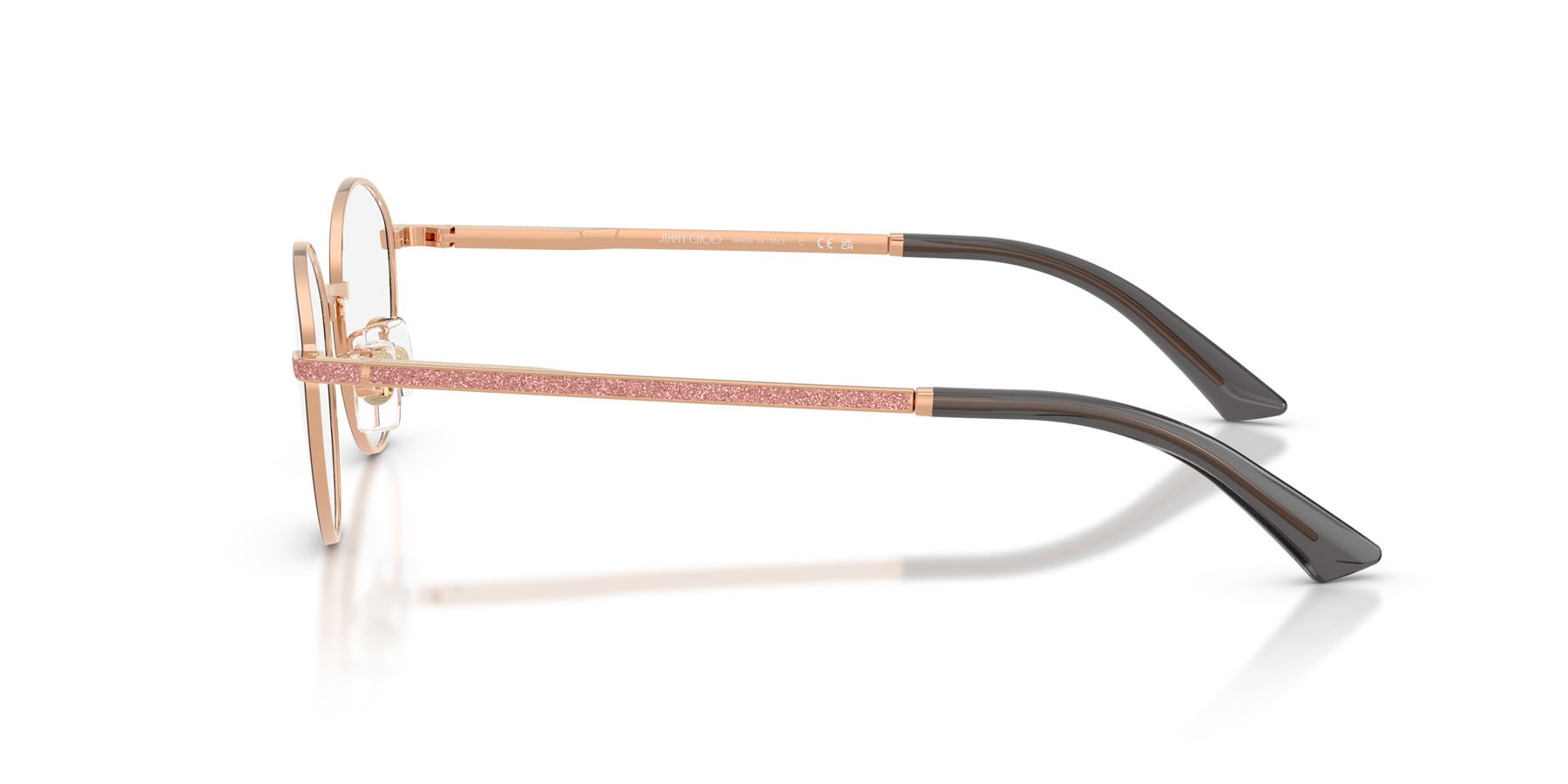 Eyeglasses Jimmy Choo JC 2018JD (3022) color oro rose/nero shape round lenses lente demo